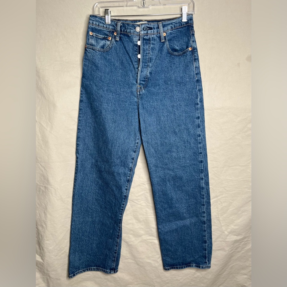 Levi's Ribcage Straight Ankle Jeans Blue Denim Waist Runs Small 29x29